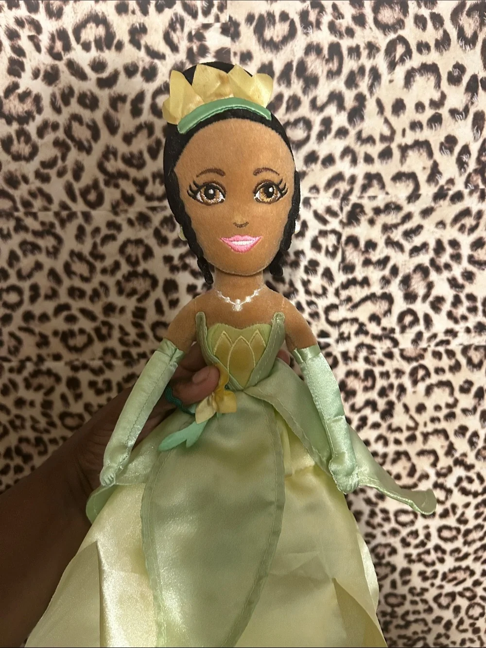 Princess Tiana Doll Plush Toy - Soft Kids Dress-Up Doll